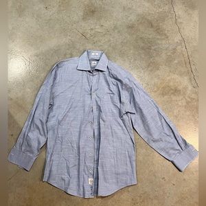 Peter Millar light blue plaid long sleeved shirt like new condition